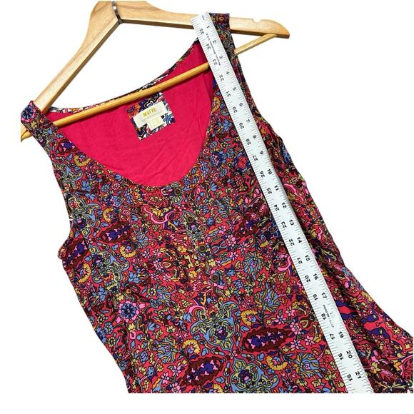 Maeve By Anthropologie Dress Women's Sz 6 Colorful Sleeveless Boho Floral Hi-Lo - Picture 4 of 11